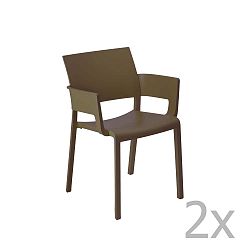 Sada 2 čokoládově hnědých zahradních křesel Resol Fiona