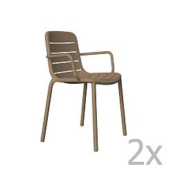 Sada 2 čokoládově hnědých zahradních křesel Resol Gina