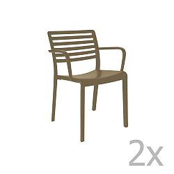 Sada 2 čokoládově hnědých zahradních křesel Resol Lama