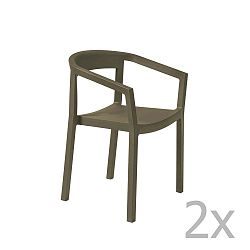 Sada 2 čokoládově hnědých zahradních křesel Resol Peach