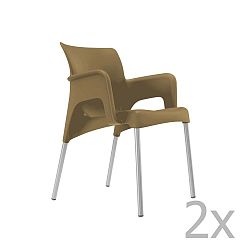 Sada 2 čokoládově hnědých zahradních křesel Resol Sun