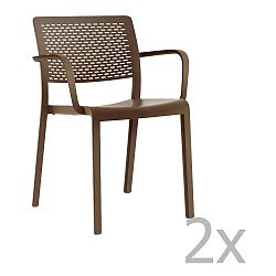 Sada 2 čokoládově hnědých zahradních křesel Resol Trama