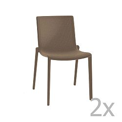 Sada 2 čokoládově hnědých zahradních židlí Resol Beekat