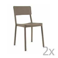 Sada 2 čokoládově hnědých zahradních židlí Resol Lisboa