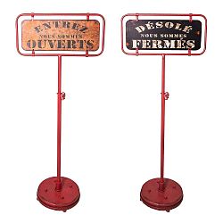 Sada 2 dekorativních stojacích cedulí Antic Line Panneau Ouvert Ferme