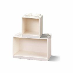 Sada 2 dětských šedých nástěnných polic LEGO® Brick