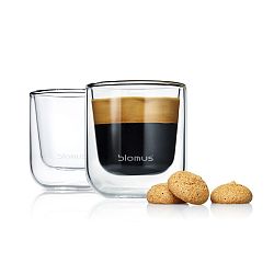 Sada 2 dvojitých šálků na espresso Blomus Nero, 80 ml
