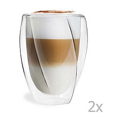 Sada 2 dvoustěnných sklenic Vialli Design Latte, 300 ml