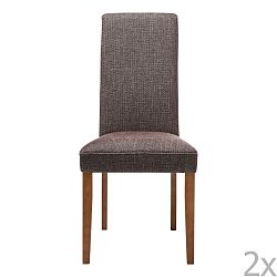 Sada 2 hnědých jídelních židlí s podnožím z bukového dřeva Kare Design Rhytm