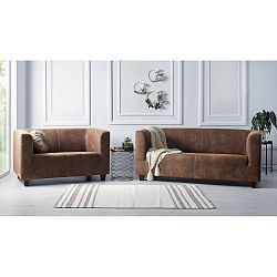 Sada 2 hnědých pohovek Bobochic Paris Django Preston