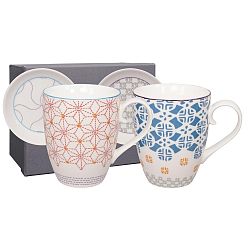 Sada 2 hrnků s podšálkem Tokyo Design Studio Baobab Original/Stars, 380 ml