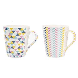 Sada 2 hrnků z kostního porcelánu Sabichi Geo, 450 ml