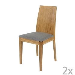 Sada 2 jídelních židlí s podnožím z masivního dubu Woodman Niemi