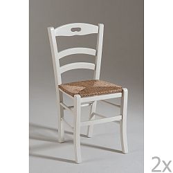 Sada 2 jídelních židlí se sedákem ze slámových stébel Castagnetti Nancy