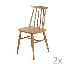 Sada 2 jídelních židlí z masivní břízy Woodman Aino
