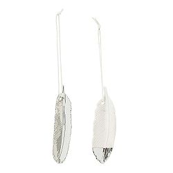 Sada 2 kameninových závěsných dekorací s detailem ve stříbrné barvě Bloomingville Feather