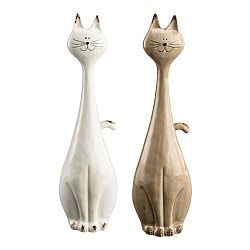 Sada 2 keramických dekorací s motivem kočky Ego Dekor, 7,5 x 10 cm