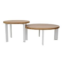 Sada 2 konferenčních stolků s deskou z dubového dřeva Take Me HOME Kaskada