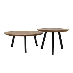 Sada 2 konferenčních stolků s deskou z dubového dřeva Take Me HOME Narvik