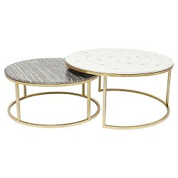 Sada 2 konferenčních stolků s mramorovou deskou Kare Design Mystic