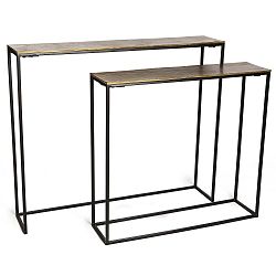 Sada 2 konzolových stolků s deskami ve zlaté barvě Simla Hard