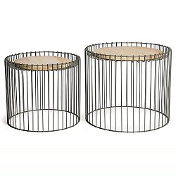 Sada 2 konzolových stolků s deskou z mangového dřeva Simla Circle