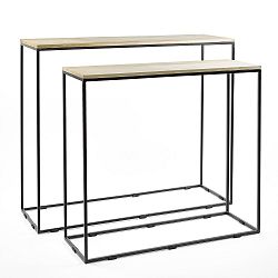 Sada 2 konzolových stolků s deskou z mangového dřeva Simla Rectangle