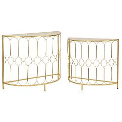 Sada 2 konzolových stolků s konstrukcí ve zlaté barvě Mauro Ferretti Balconette