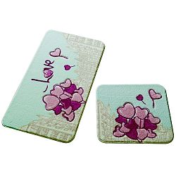 Sada 2 koupelnových předložek Confetti Bathmats Love City Mint