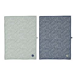 Sada 2 kuchyňských utěrek z organické bavlny OYOY Paddy Blue Mood