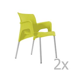 Sada 2 limetkově zelených zahradních křesel Resol Sun