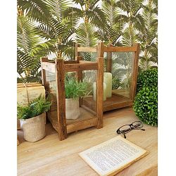 Sada 2 luceren z teakového dřeva Orchidea Milano Lanterns