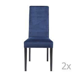 Sada 2 modrých jídelních židlí s nožičkami z bukového dřeva Kare Design Velvet