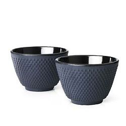 Sada 2 modrých litinových hrnečků na čaj Bredemeijer Xilin, ⌀ 7,8 cm