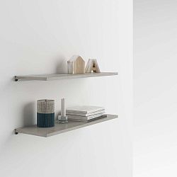 Sada 2 nástěnných poliček v dekoru betonu MobiliFiver Mena, 80 x 25 cm