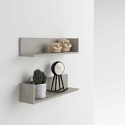 Sada 2 nástěnných poliček v dekoru betonu MobiliFiver Menaci