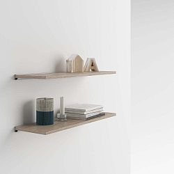 Sada 2 nástěnných poliček v dekoru dubového dřeva MobiliFiver Mena, 60 x 15 cm