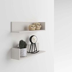 Sada 2 nástěnných poliček v dekoru světlého jasanového dřeva MobiliFiver Menaci