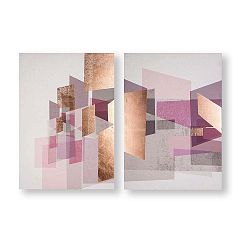 Sada 2 obrazů Graham & Brown Rose Gold Geos, 50 x 70 cm