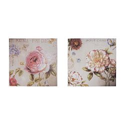 Sada 2 obrazů na plátně Antic Line Peony, 60 x 60 cm