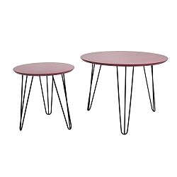 Sada 2 odkládacích stolků s červenou deskou Leitmotiv Sparks