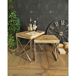 Sada 2 odkládacích stolků s deskou z akátového dřeva Orchidea Milano Brooklyn