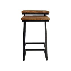 Sada 2 odkládacích stolků s deskou z exotického dřeva HMS collection Taylor, výška 56 cm