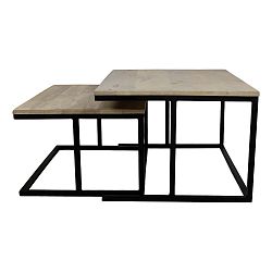 Sada 2 odkládacích stolků s deskou z mangového dřeva HMS collection L