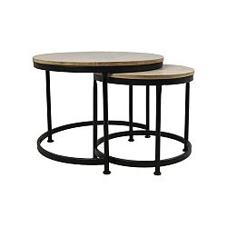 Sada 2 odkládacích stolků s deskou z mangového dřeva HMS collection Taylor, výška 56 cm