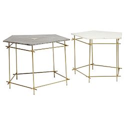 Sada 2 odkládacích stolků s mramorovou deskou Kare Design Pentagon