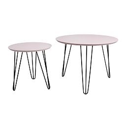 Sada 2 odkládacích stolků se světle růžovou deskou Leitmotiv Sparks