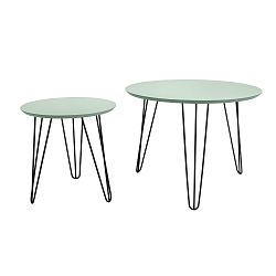 Sada 2 odkládacích stolků se světle zelenou deskou Leitmotiv Sparks