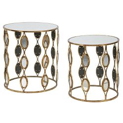 Sada 2 odkládacích stolků ve zlaté barvě Mauro Ferretti Mirada