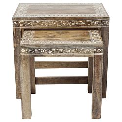 Sada 2 odkládacích stolků z mangového dřeva Kare Design Desert Queen